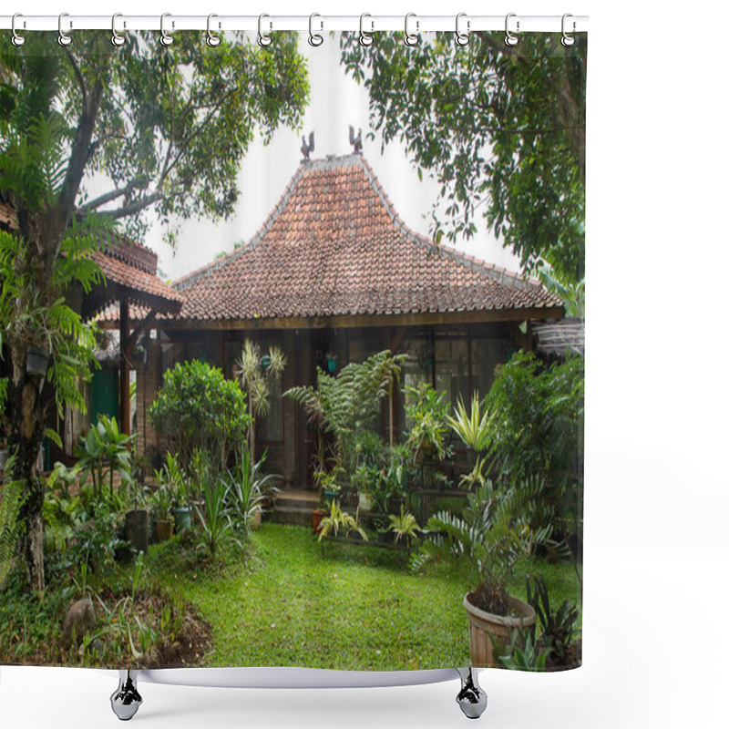 Personality  Traditional Javanese Joglo House Or Rumah Joglo Shower Curtains