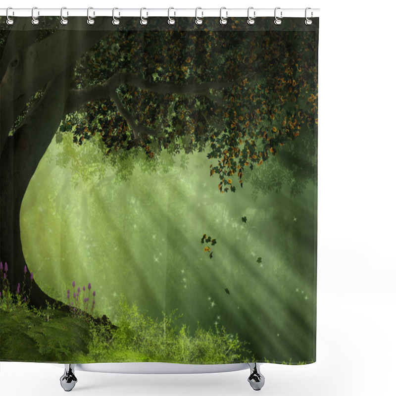 Personality  Old Tree In A Beautiful Day Shower Curtains