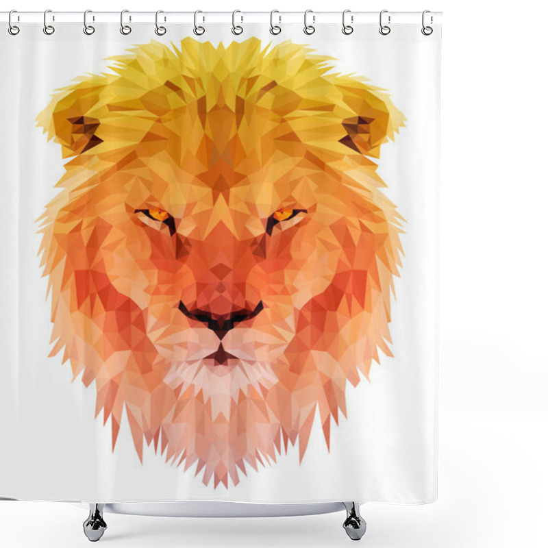 Personality  Lion Vector Polygon Triangulate Shower Curtains