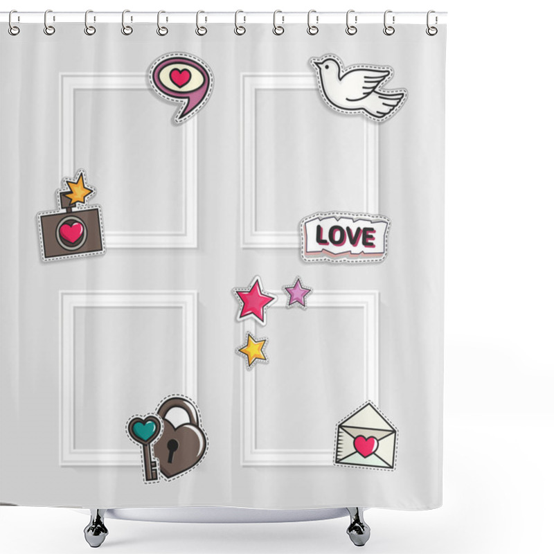 Personality  Realistic Photo Frames With Pictures Shower Curtains