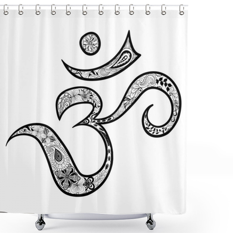 Personality  Hieroglyph Om Vector Shower Curtains