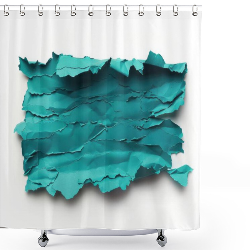 Personality  Torn Turquoise Paper Texture With A Rough, Crinkled Surface. Shower Curtains