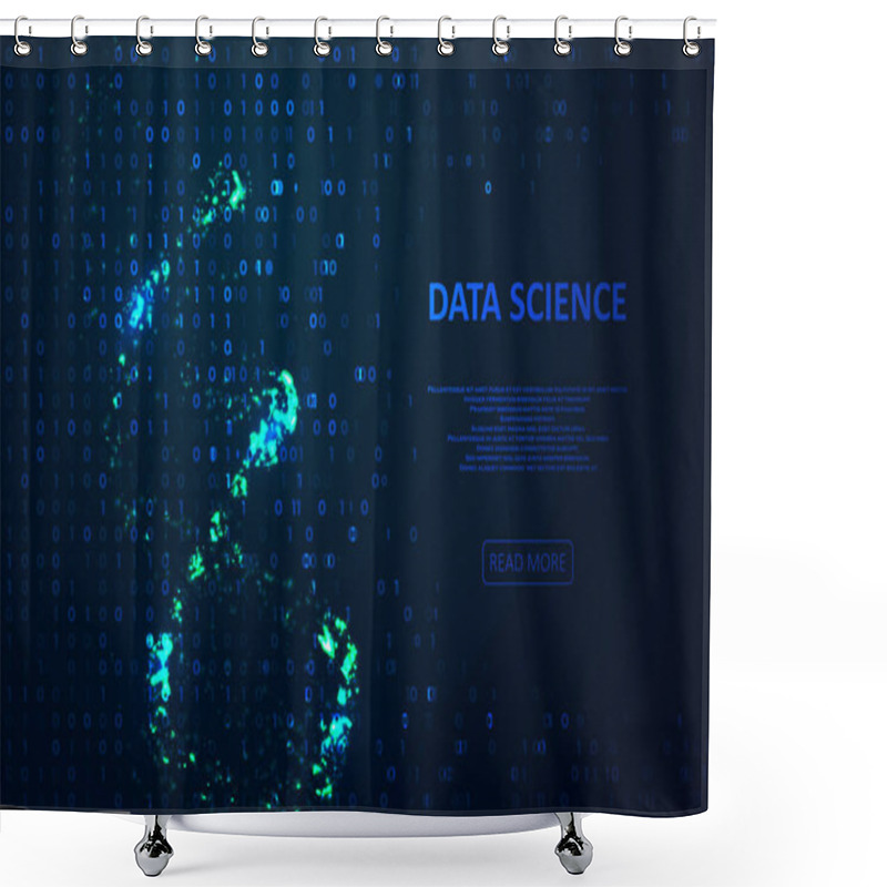 Personality  Big Genomic Data Visualization. DNA Test, Genom Map. Abstract Binary Code Visualization. Big Data Code Representation. Stream Of Encoded Data. Graphic Concept For Your Design Shower Curtains