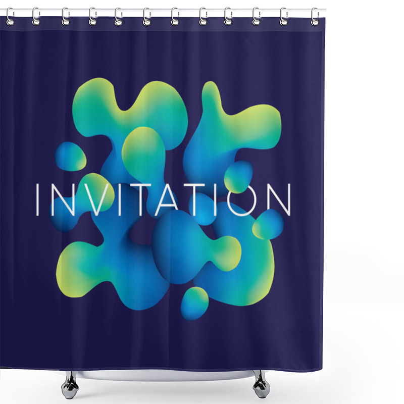 Personality  Abstract Organic Liquid Vector Pattern.  Shower Curtains