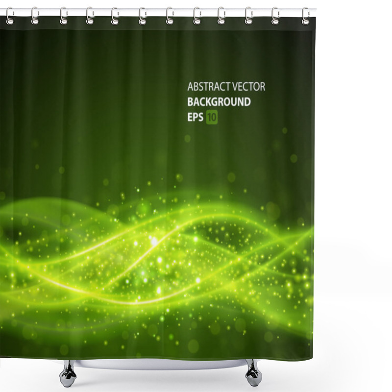 Personality  Green Smooth Light Lines Background Shower Curtains