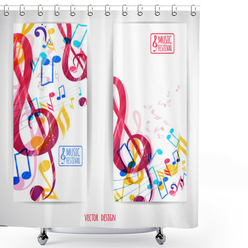 Personality  Two Music Banners Shower Curtains