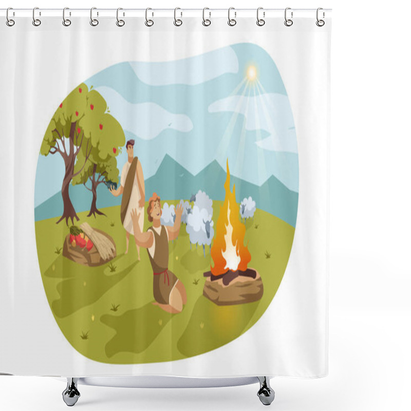 Personality  Cain And Abel, Bible Concept Shower Curtains