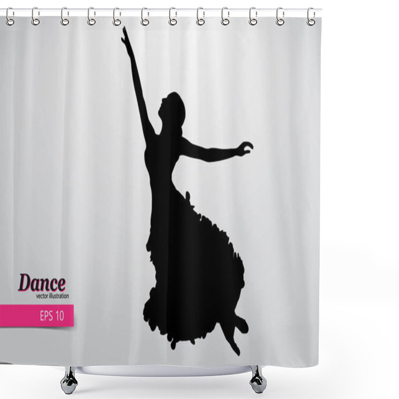 Personality  Silhouette Of A Dancing Girl. Dancer Woman. Shower Curtains