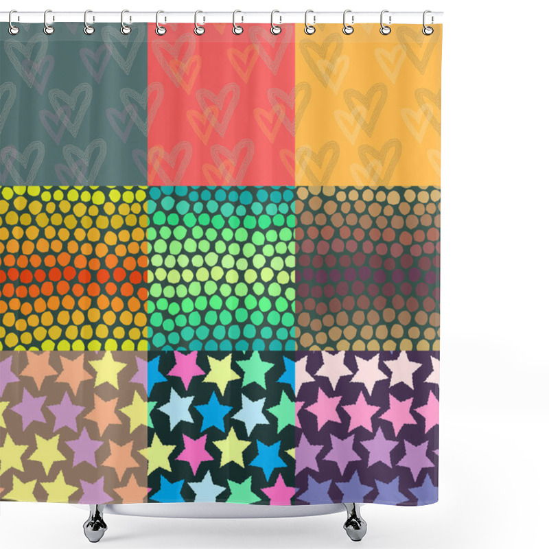 Personality  Set Of Simple Patterns Shower Curtains