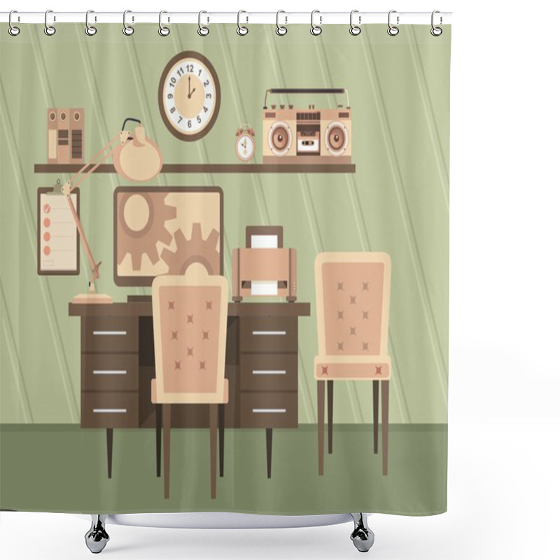 Personality  Workspace Office Shower Curtains