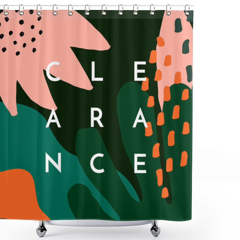 Personality  Clearance Design Template With Abstract Floral Shapes  Shower Curtains