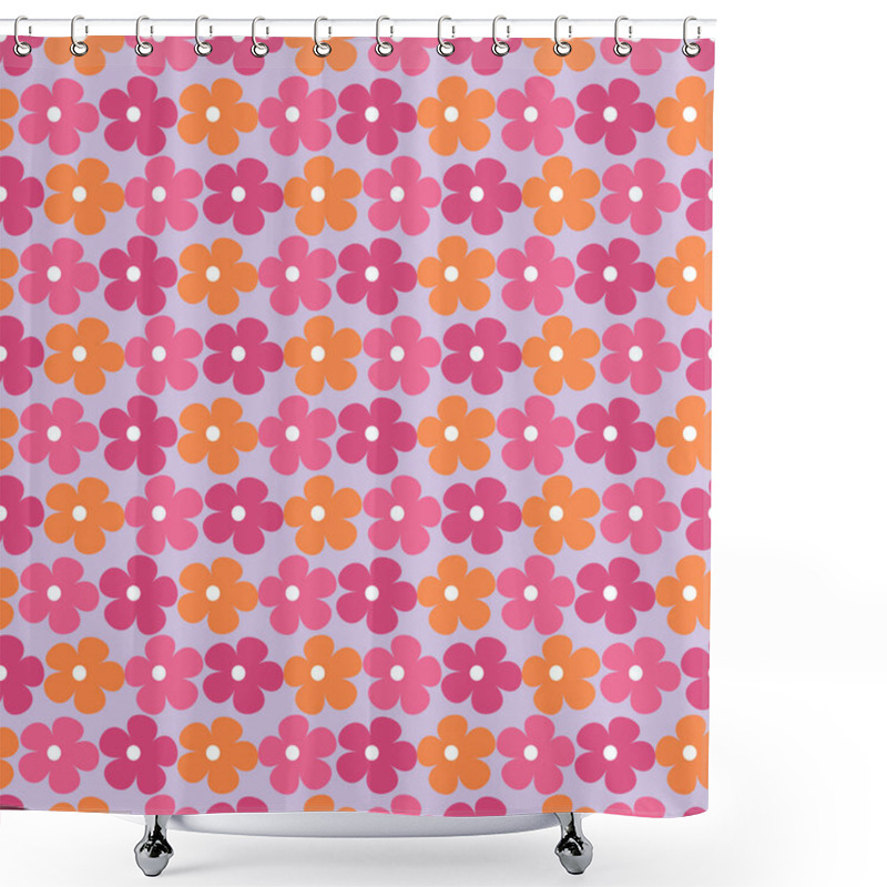 Personality  Retro Floral With Dots On Lilac Ground Shower Curtains