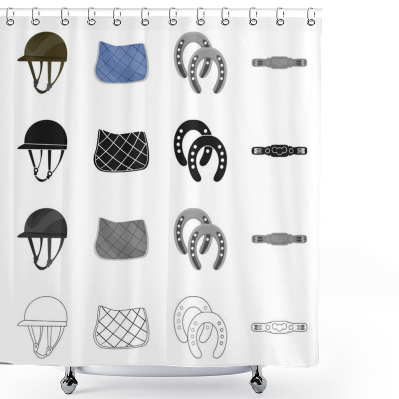 Personality  Vector Design Of Equipment And Riding Symbol. Collection Of Equipment And Competition Vector Icon For Stock. Shower Curtains