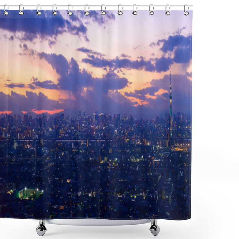 Personality  Tokyo In The Twilight Shower Curtains