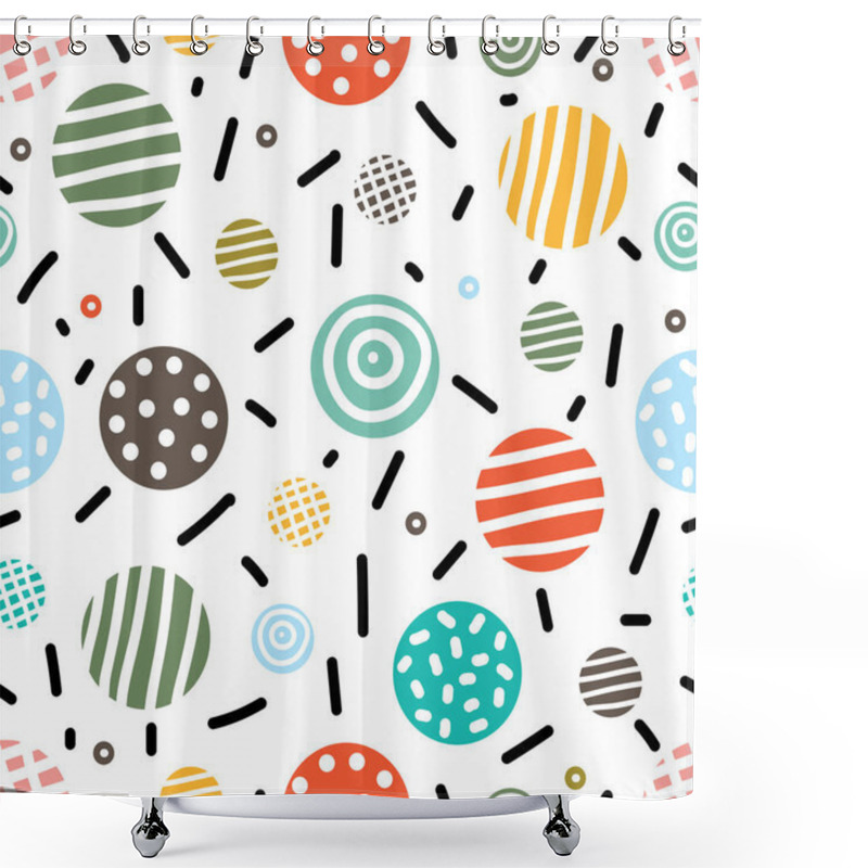 Personality  Decorative Abstract Polka Dots In The Style Of The 60s Shower Curtains