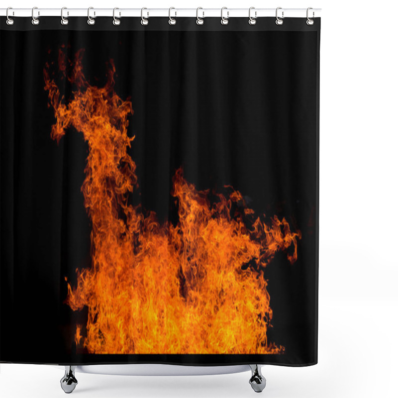 Personality  Abstract Fire Flames, Blaze Fire Flame Texture For Banner Background, Conceptual Image Of Burning Fire, Perfect Fire Particles On Black Background-Image Shower Curtains