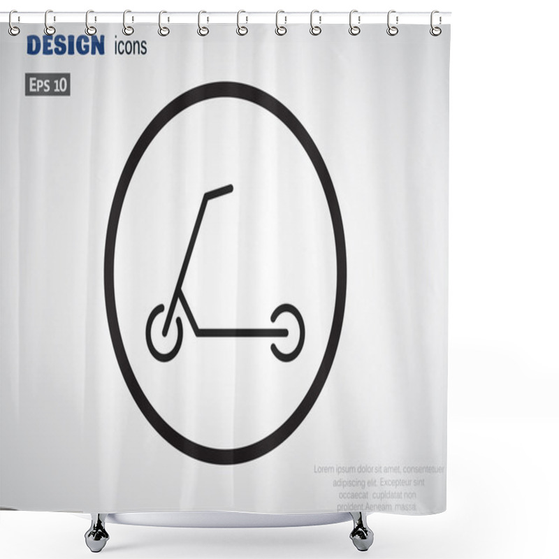 Personality  Scooter For Children Icon Shower Curtains