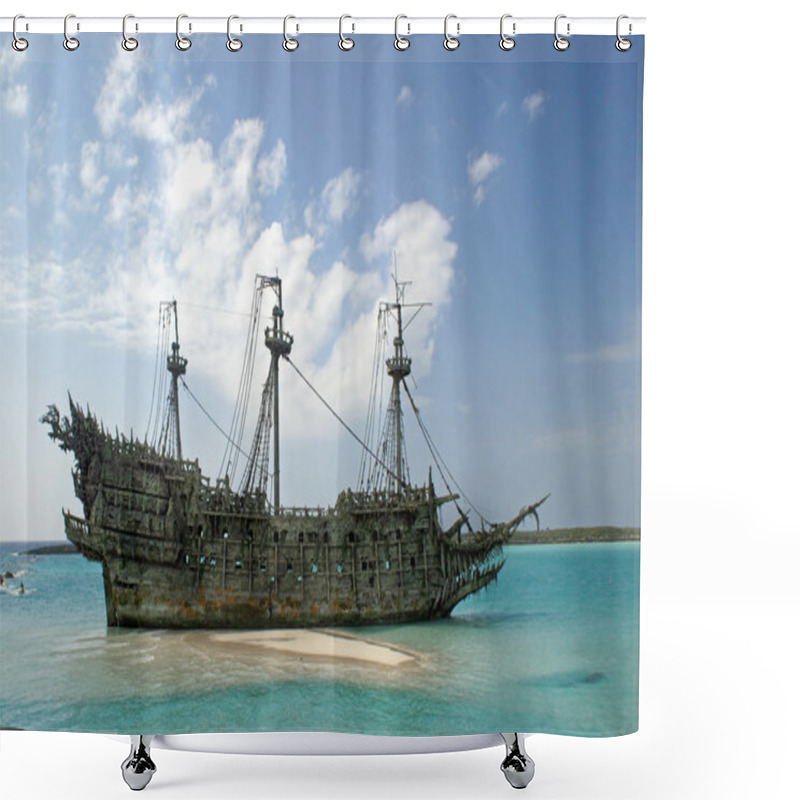 Personality  Caribbean Pirate Ship Shower Curtains