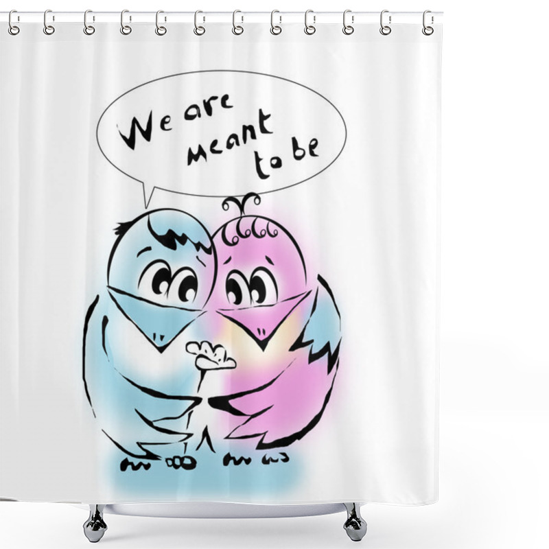 Personality  Two Birds In Love Shower Curtains