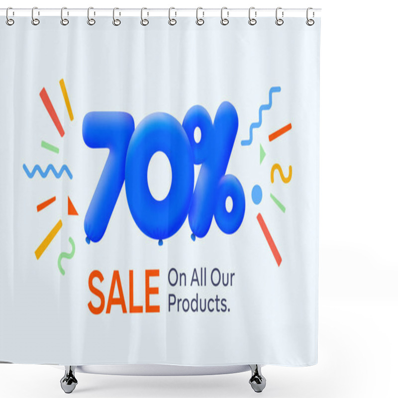 Personality  Special Sale Banner Discount 70 Percent, Seasonal Shopping Promo Advertisement , Vector Design     Shower Curtains