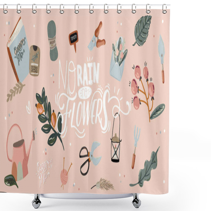 Personality  Cute Hello Spring Set  Shower Curtains