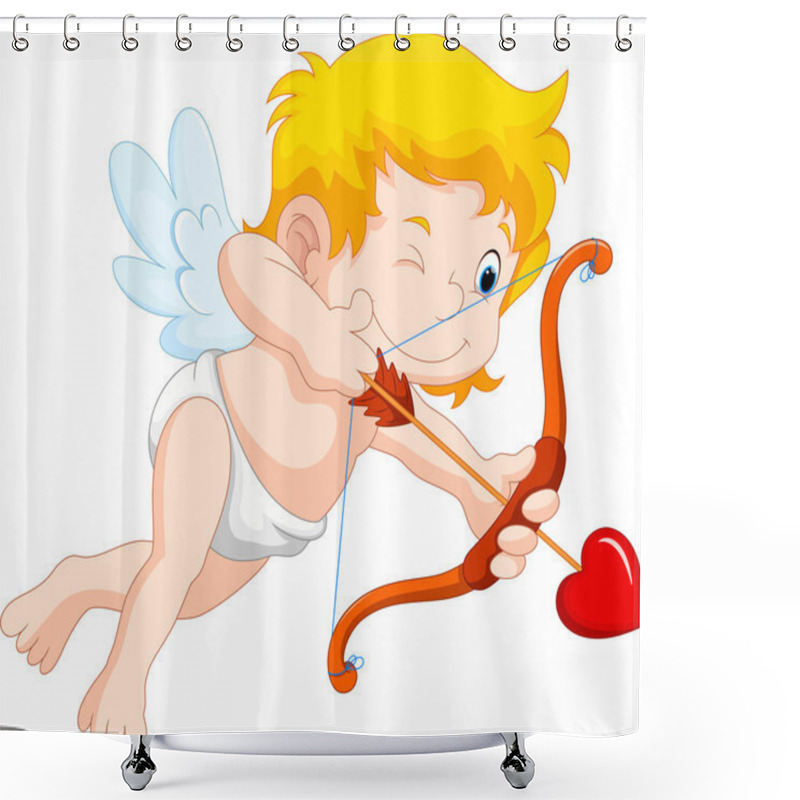 Personality  Cupid Ready To Shoot His Arrow Shower Curtains