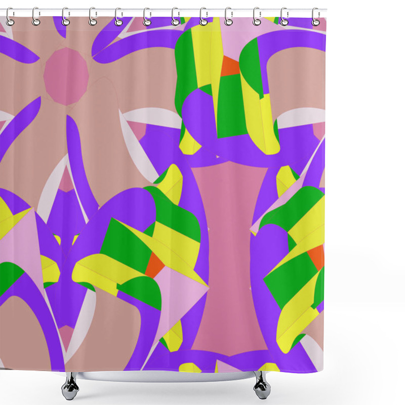 Personality  Geometric 3d Shapes Seamless Pattern. Modern Geometric Texture Design. Vector Illustration.  Shower Curtains