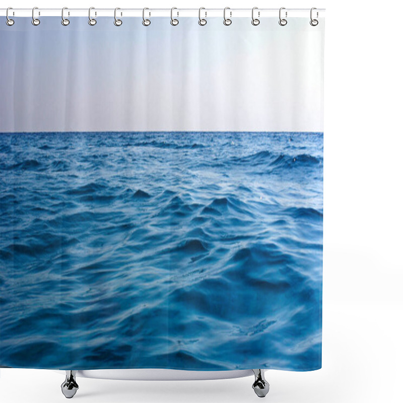 Personality  Bright Blue Waves On Sea Water Surface Shower Curtains