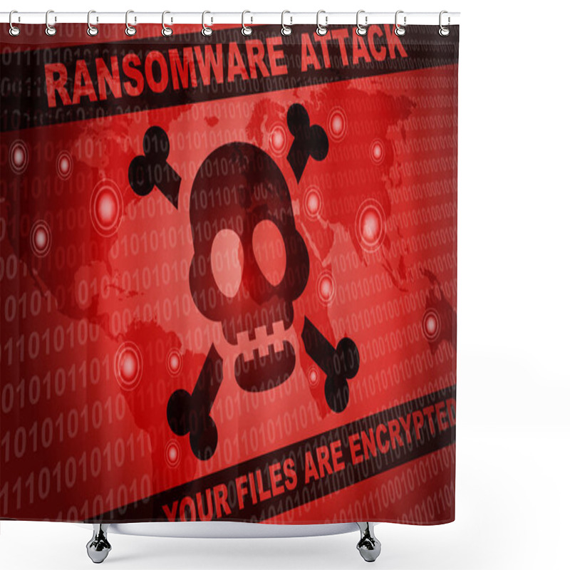 Personality  Ransomware Attack Malware Hacker Around The World Background Shower Curtains