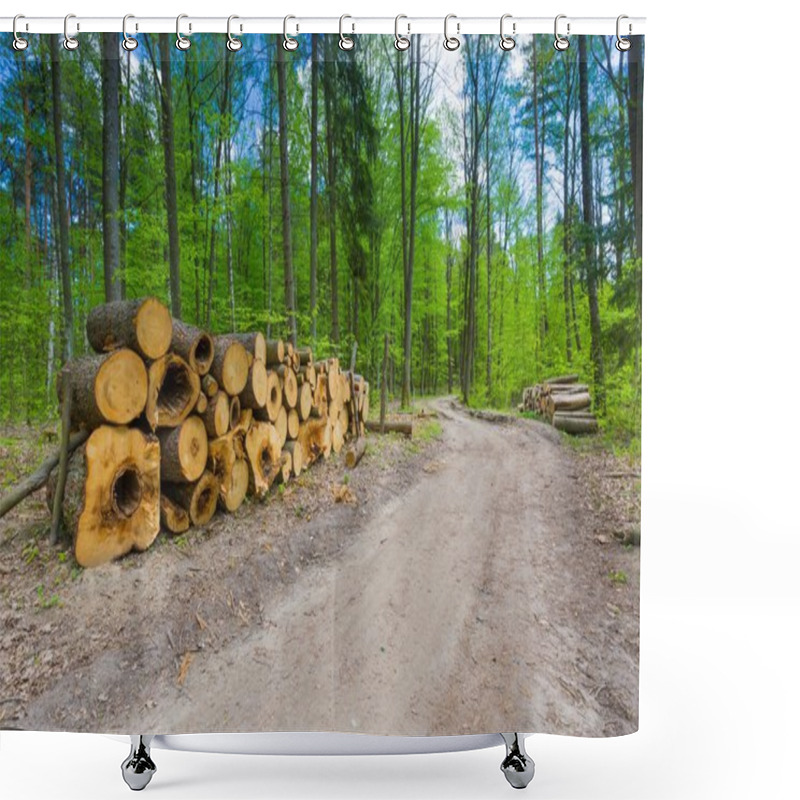 Personality  Green Springtime Forest Shower Curtains