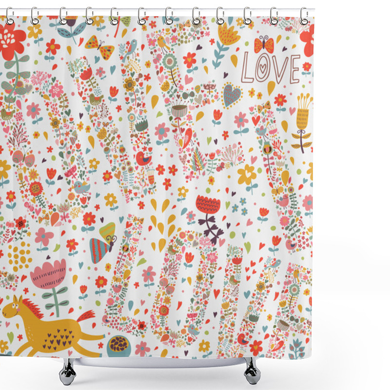 Personality  Gentle Romantic Seamless Pattern Shower Curtains