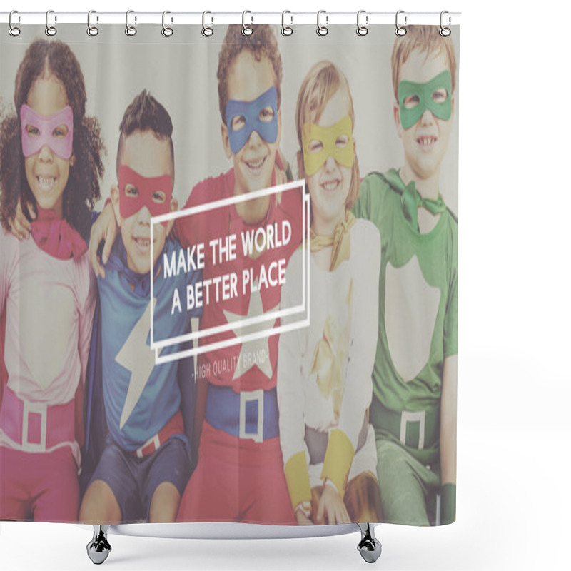 Personality  Kids Laughing And Have Fun Shower Curtains