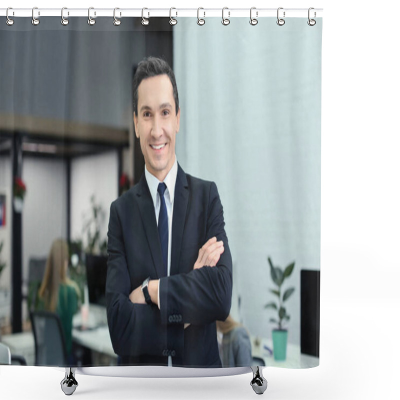 Personality  Young Man In Modern Office. Small Business Owner Shower Curtains