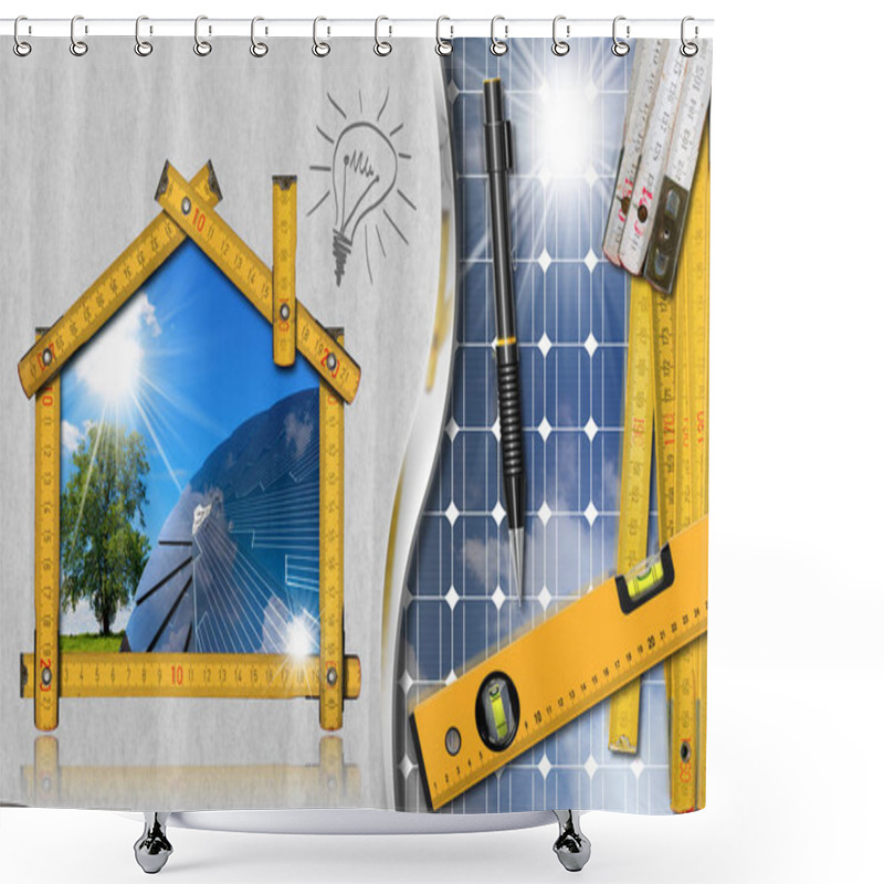 Personality  Project Of Ecological House With Solar Panel Shower Curtains