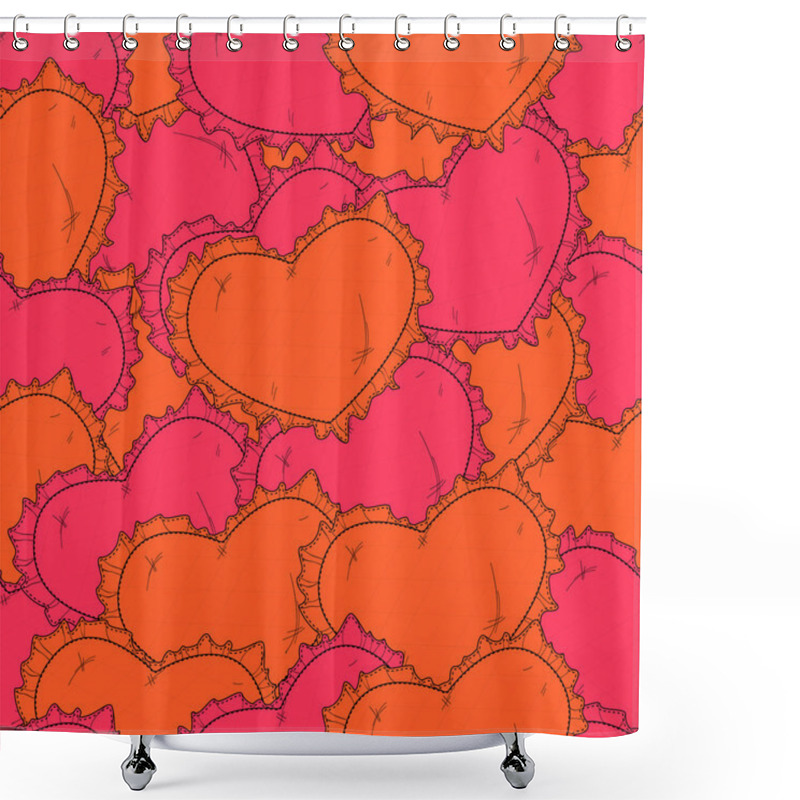 Personality  Valentine's Day Background With Hearts. Shower Curtains