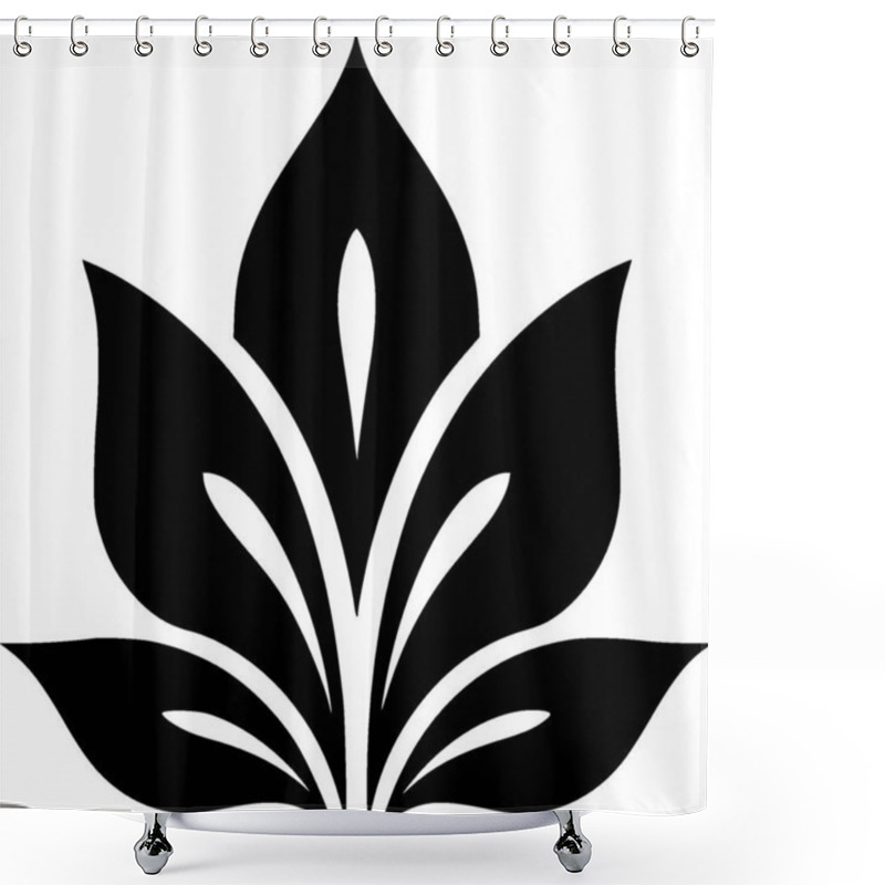 Personality  Flowers - Black And White Isolated Icon - Vector Illustration Shower Curtains