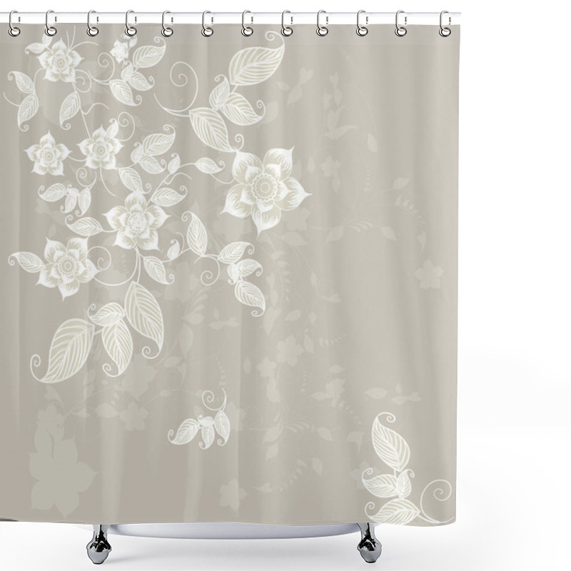 Personality  Floral Greeting Card Shower Curtains