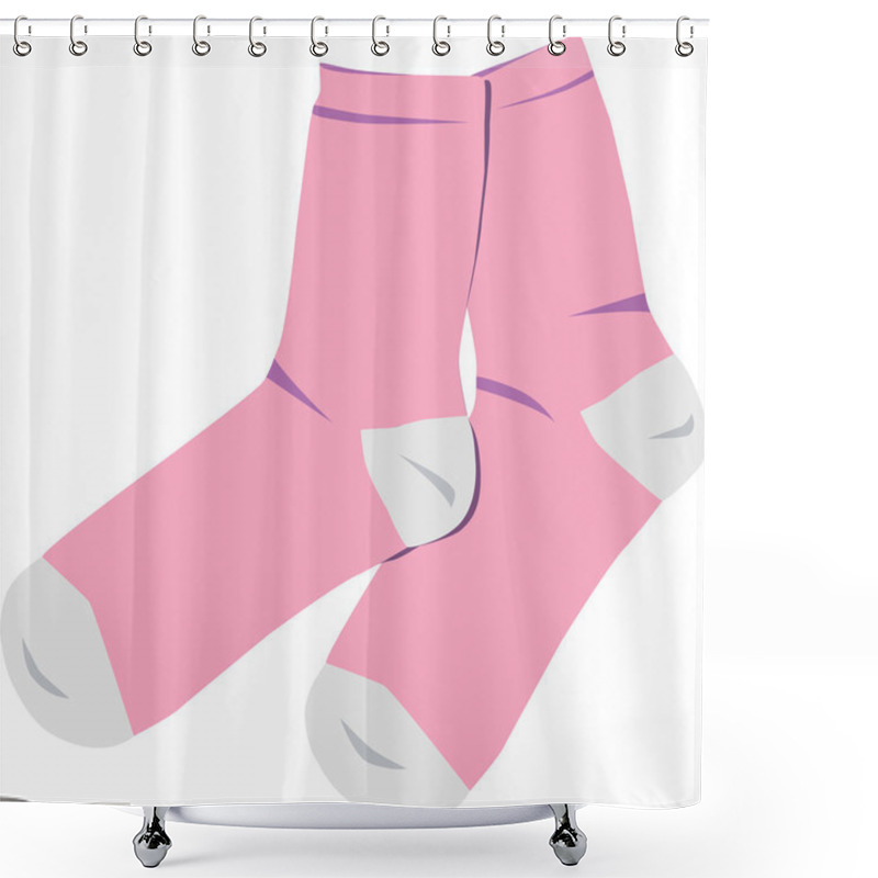 Personality  Cute Pink Socks Shower Curtains