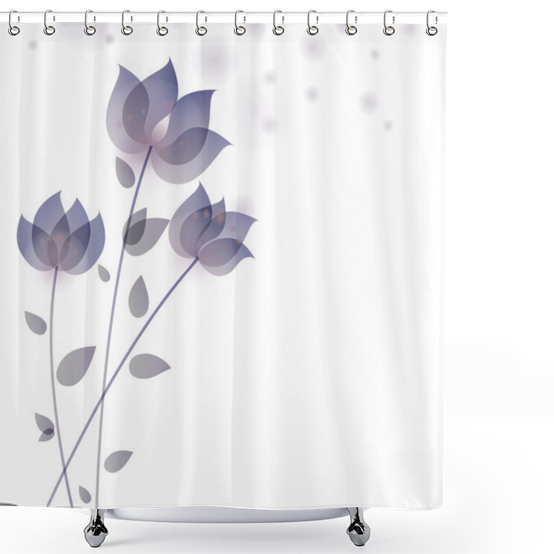 Personality  Card Template With Elegant Flowers Shower Curtains