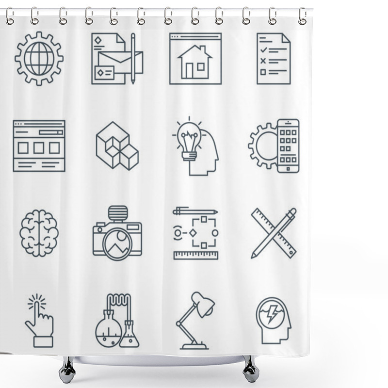 Personality  Design And  Development Icon Set Shower Curtains