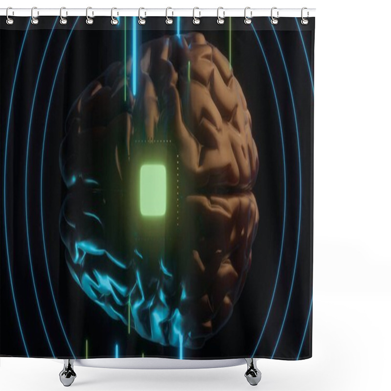 Personality  San Francisco, USA - August 28, 2020: Neuralink Brain To Computer Chip Startup Shower Curtains