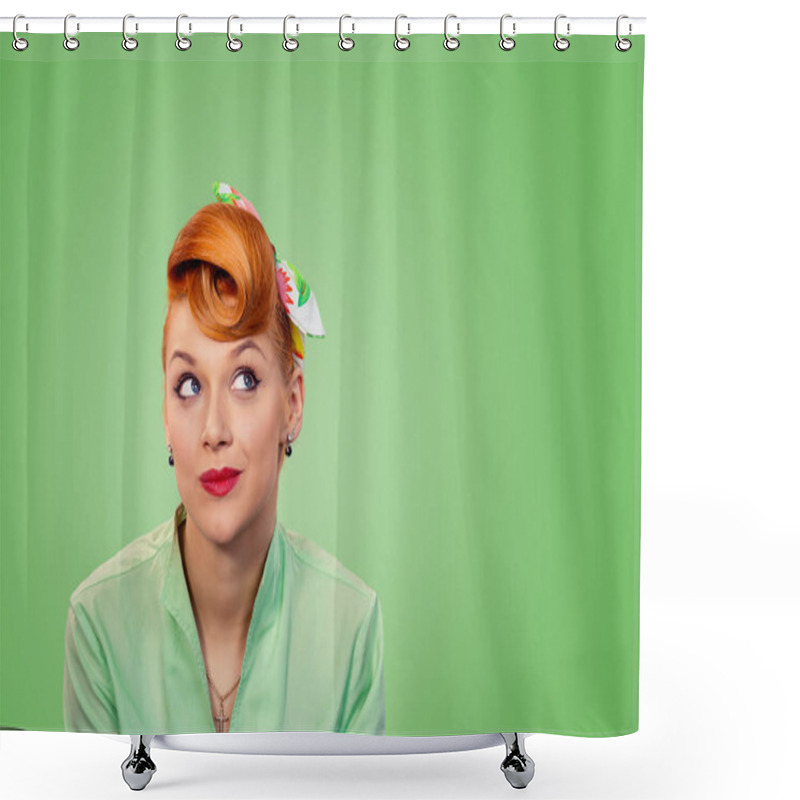 Personality  Woman Daydreaming, Thinking Shower Curtains