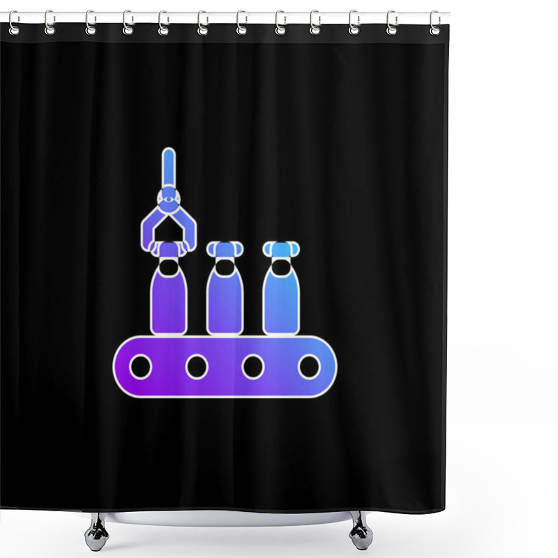 Personality  Assembly Line Blue Gradient Vector Icon Shower Curtains