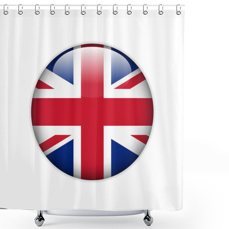 Personality  Flag Of Great Britain On A Button. Vector Shower Curtains