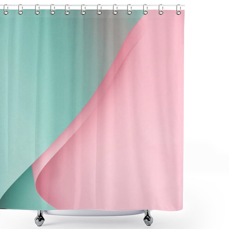 Personality  Close-up View Of Beautiful Creative Abstract Pink And Turquoise Paper Background  Shower Curtains