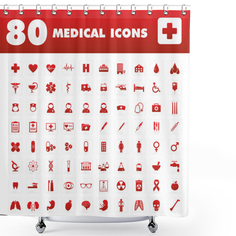 Personality  80 Medical Icons Shower Curtains