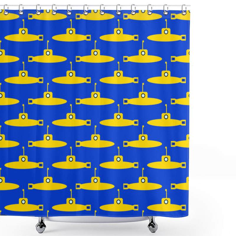 Personality  Seamless Pattern With Yellow Submarine Shower Curtains