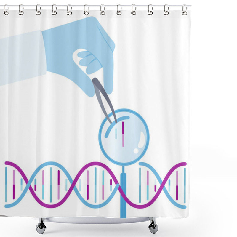 Personality  DNA Gene Editing And Research Vector Illustration Graphic Shower Curtains