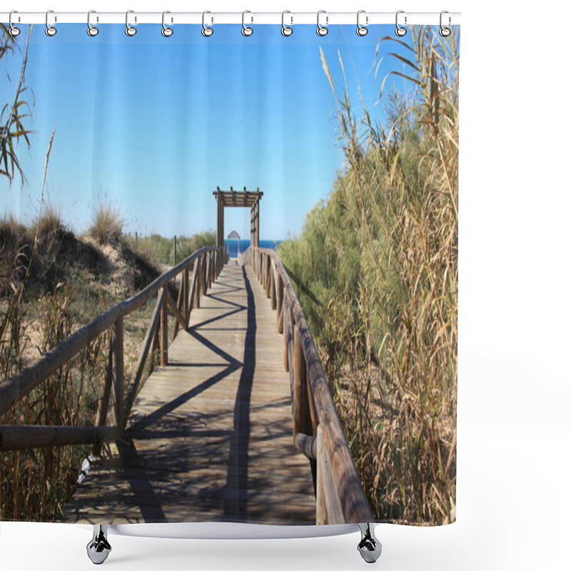 Personality  View Of The Ocean And The Dunes Near Rota Shower Curtains