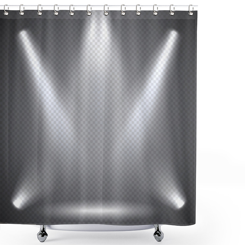 Personality  Scene Illumination, Transparent Effects On A Plaid Dark  Backgro Shower Curtains